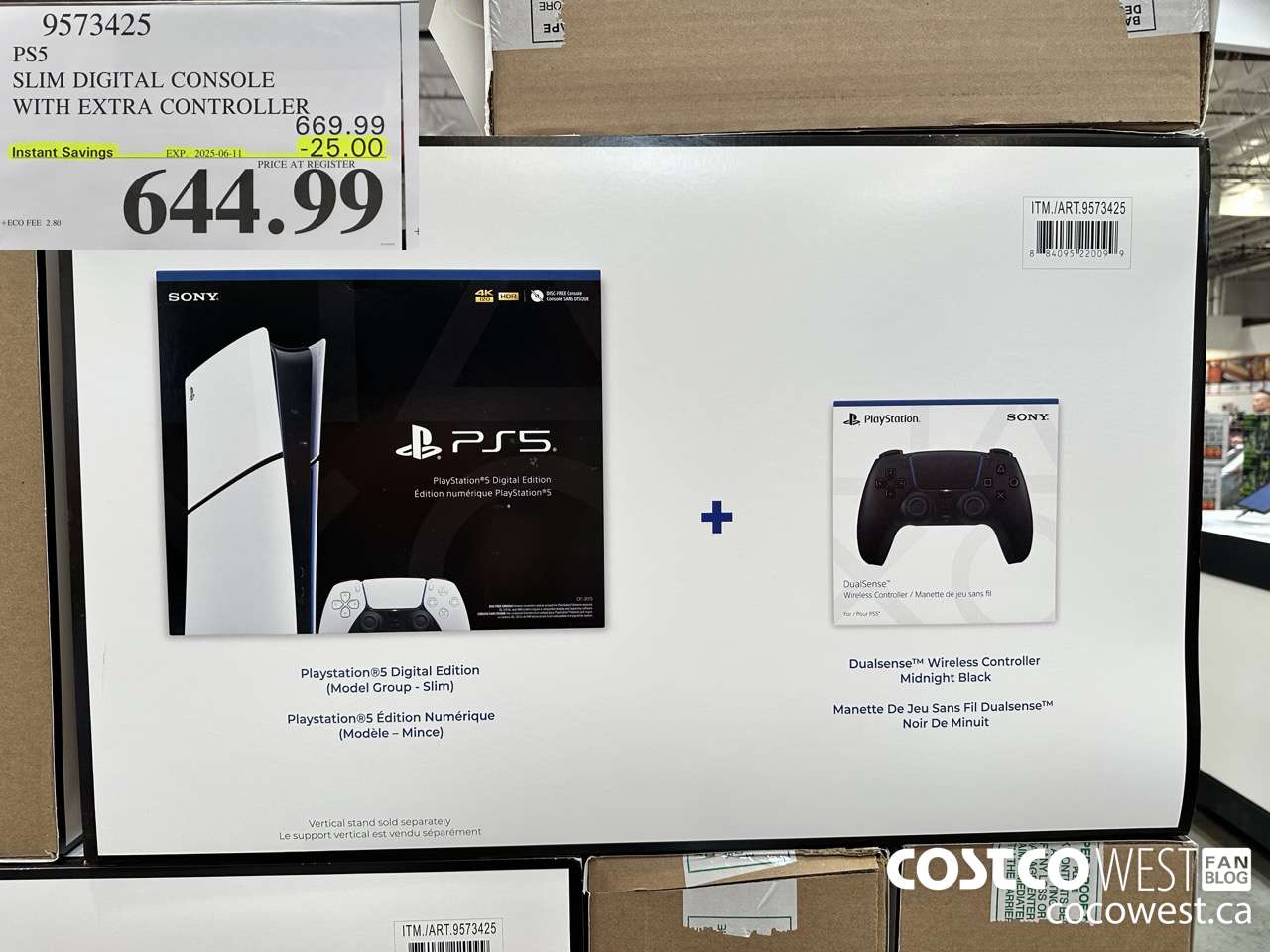 9573425 PS5 SLIM DIGITAL CONSOLE WITH EXTRA CONTROLLER ($25.00 INSTANT SAVINGS EXPIRES ON 2025-06-11) $644.99