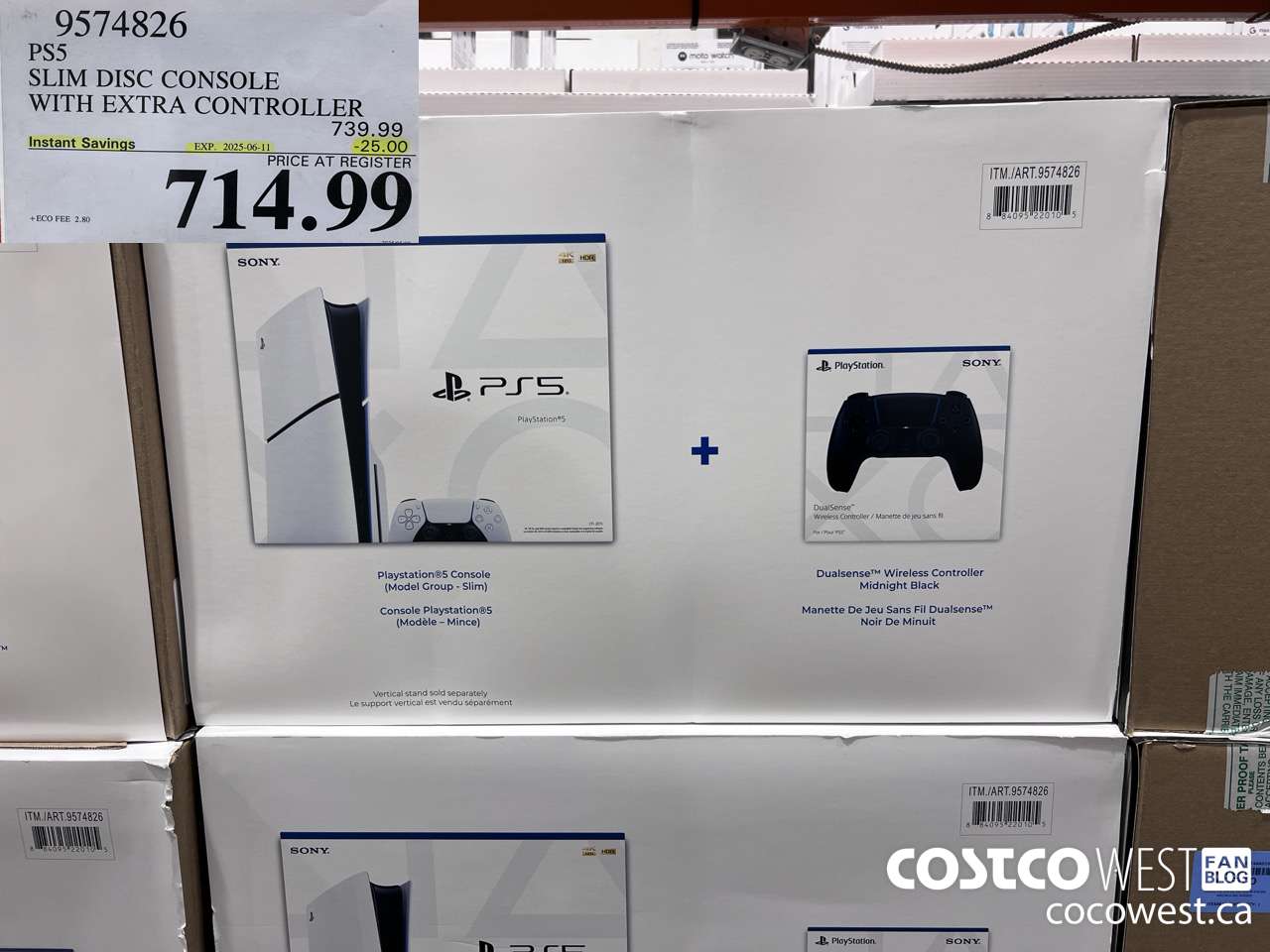 9574826 PS5 SLIM DISC CONSOLE WITH EXTRA CONTROLLER ($25.00 INSTANT SAVINGS EXPIRES ON 2025-06-11) $714.99