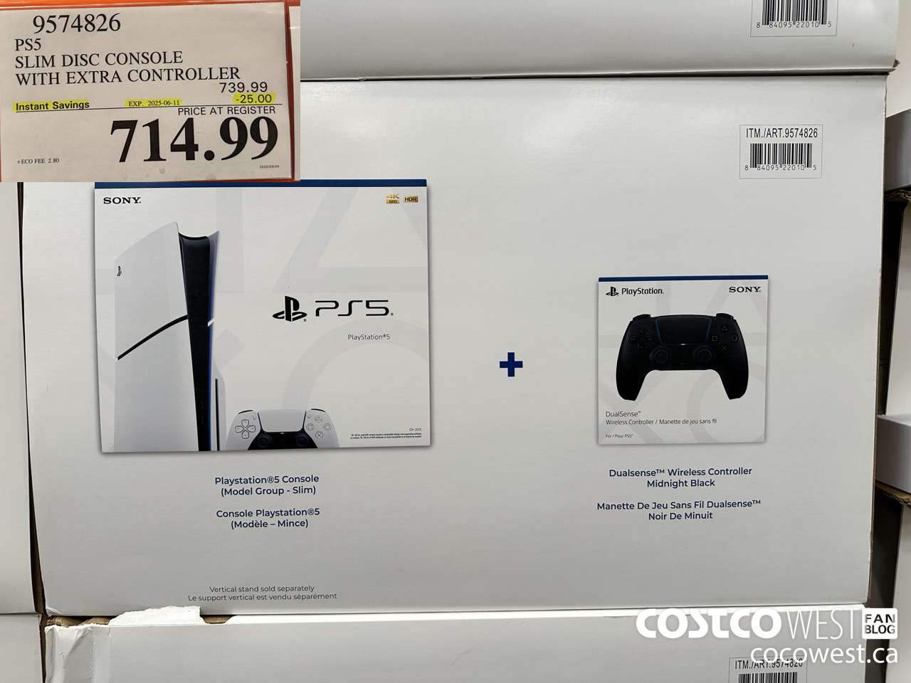 9574826 PS5 SLIM DISC CONSOLE WITH EXTRA CONTROLLER ($25.00 INSTANT SAVINGS EXPIRES ON 2025-06-11) $714.99