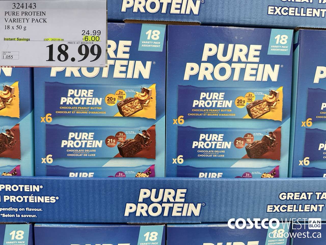 324143 PURE PROTEIN VARIETY PACK 18 X 50G ($6.00 INSTANT SAVINGS EXPIRES ON 2025-06-08) $18.99