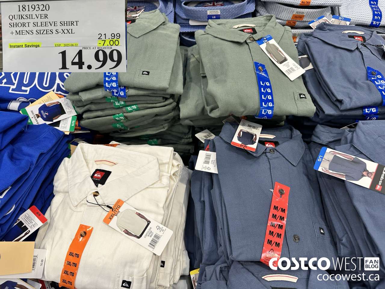 1819320 QUIKSILVER SHORT SLEEVE SHIRT MENS SIZES S-XXL ($7.00 INSTANT SAVINGS EXPIRES ON 2025-06-22) $14.99