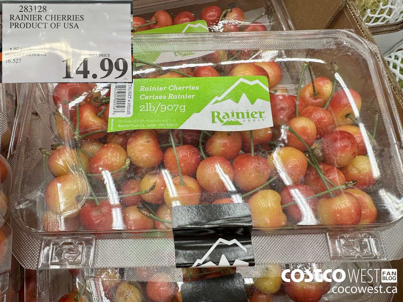 283128 RAINIER CHERRIES PRODUCT OF USA $14.99