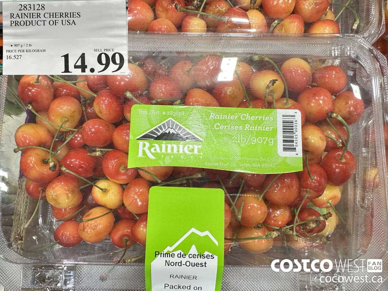 283128 RAINIER CHERRIES PRODUCT OF USA $14.99