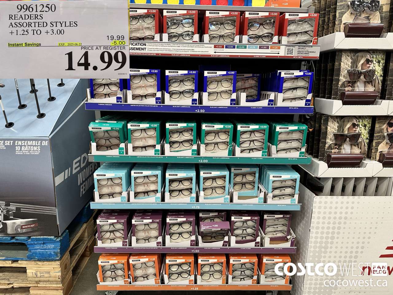 9961250 READERS ASSORTED STYLES +1.25 TO +3.00 ($5.00 INSTANT SAVINGS EXPIRES ON 2025-06-22) $14.99