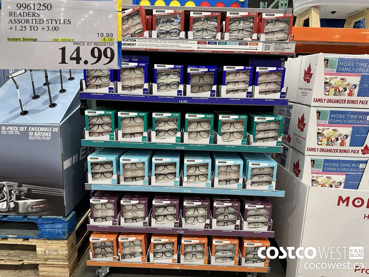 9961250 READERS ASSORTED STYLES +1.25 TO +3.00 ($5.00 INSTANT SAVINGS EXPIRES ON 2025-06-22) $14.99
