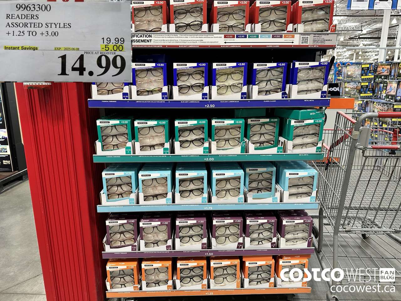 9963300 READERS ASSORTED STYLES +1.25 TO +3.00  ($5.00 INSTANT SAVINGS EXPIRES ON 2025-06-08) $14.99