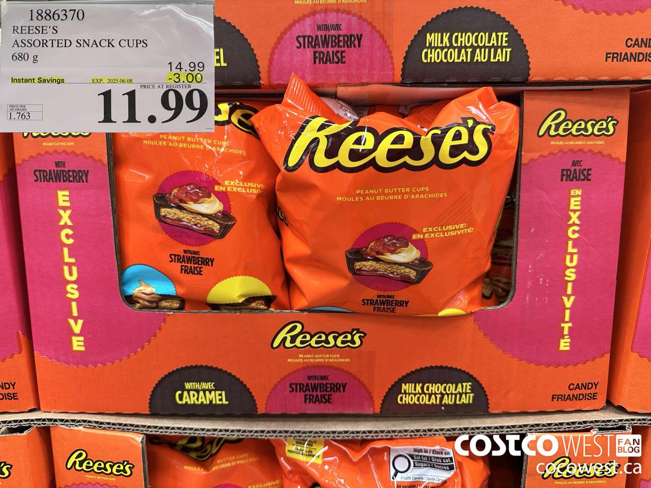 1886370 REESE'S ASSORTED SNACK CUPS 680G ($3.00 INSTANT SAVINGS EXPIRES ON 2025-06-08) $11.99