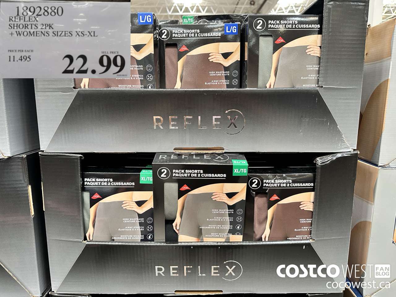 1892880 REFLEX SHORTS 2PK WOMENS SIZES XS-XL $22.99