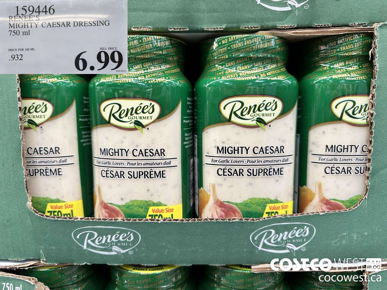 159446 RENEE'S MIGHTY CESAR DRESSING 750 ML $6.99