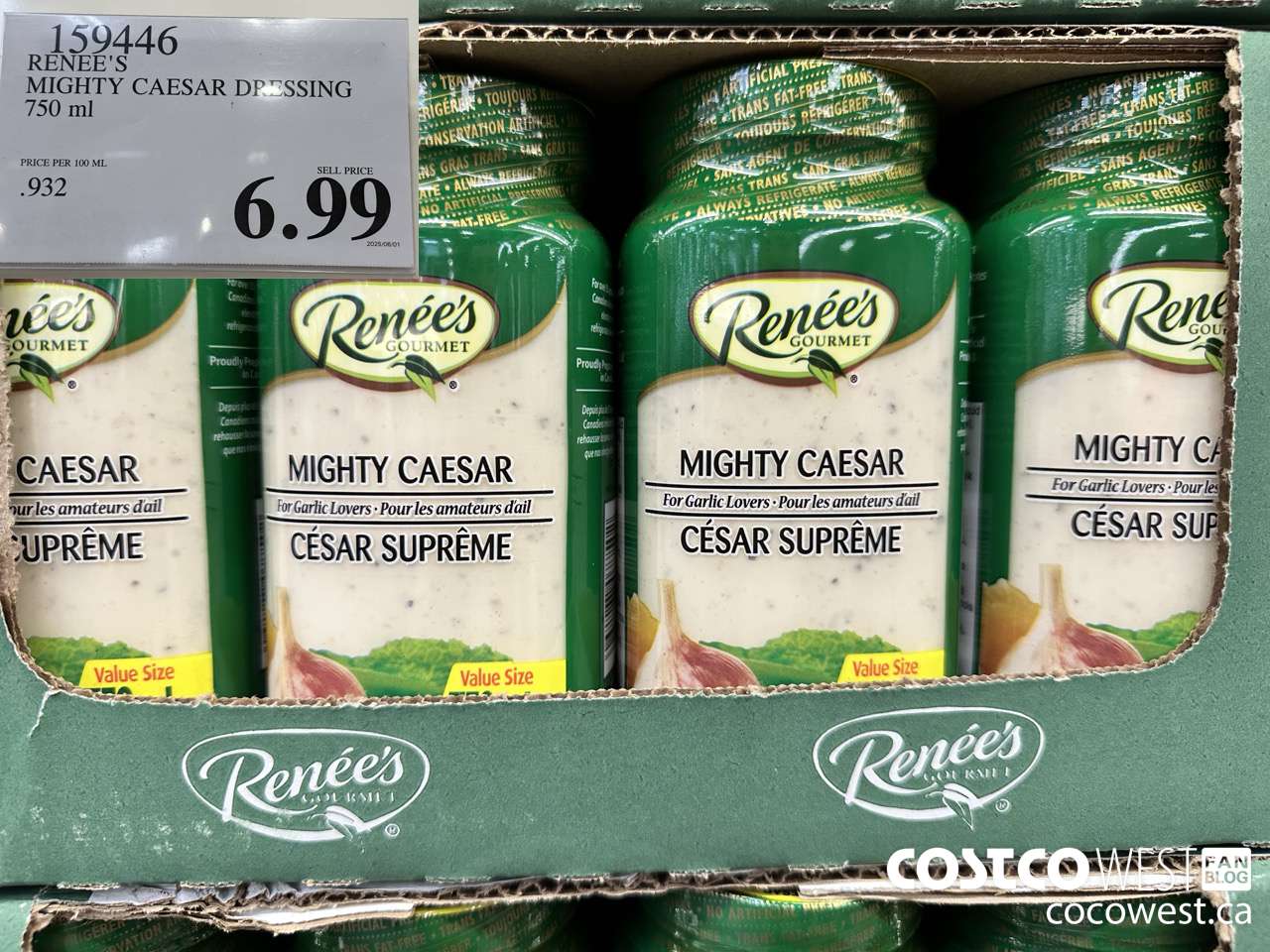 159446 RENEE'S MIGHTY CESAR DRESSING 750 ML $6.99