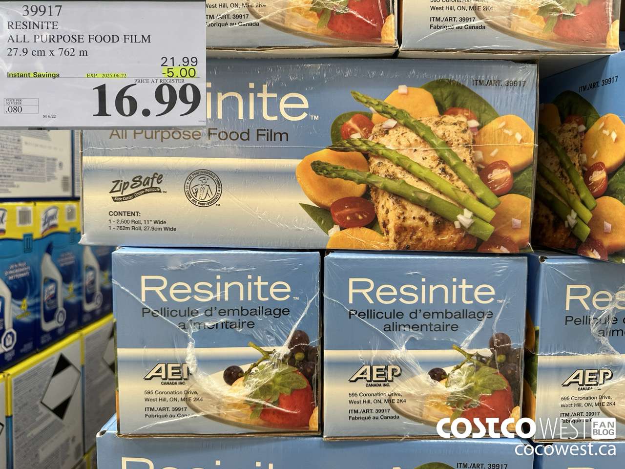 39917 RESINITE ALL PURPOSE FOOD FILM 27.9 CM x 762 M ($5.00 INSTANT SAVINGS EXPIRES ON 2025-06-22) $16.99