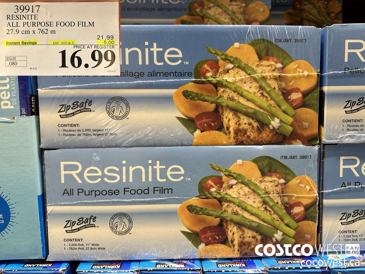 39917 RESINITE ALL PURPOSE FOOD FILM 27.9 CM x 762 M ($5.00 INSTANT SAVINGS EXPIRES ON 2025-06-22) $16.99