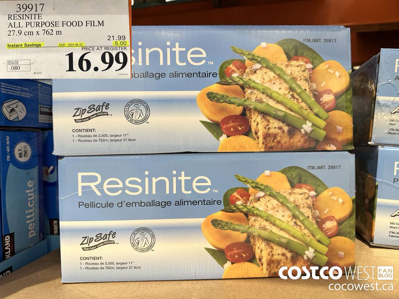 39917 RESINITE ALL PURPOSE FOOD FILM 27.9 CM x 762 M ($5.00 INSTANT SAVINGS EXPIRES ON 2025-06-22) $16.99