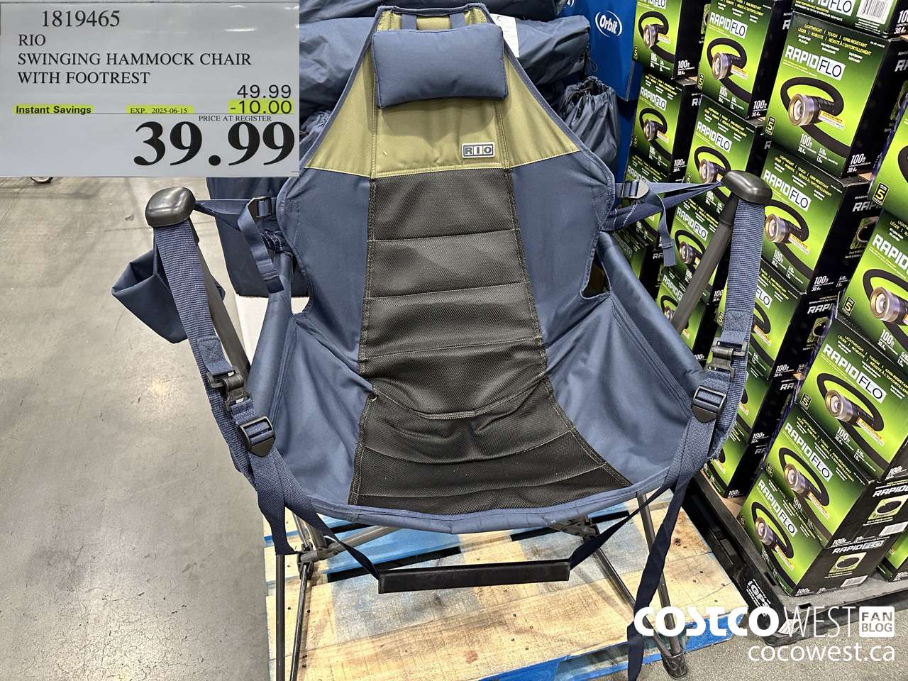 1819465 RIO SWINGING HAMMOCK CHAIR WITH FOOTREST ($10.00 INSTANT SAVINGS EXPIRES ON 2025-06-15) $39.99