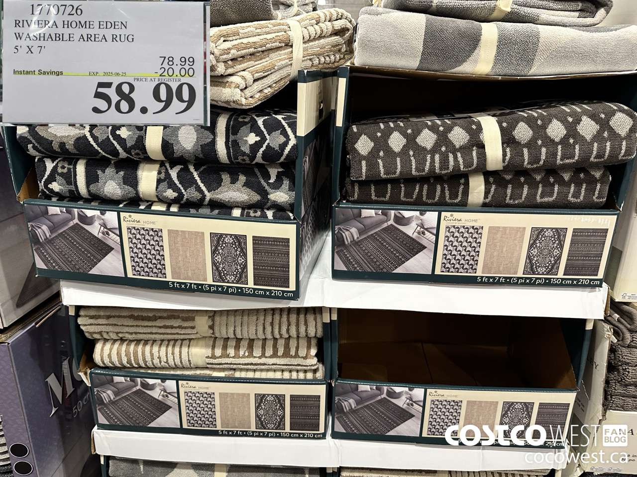 1770726 RIVIERA HOME EDEN WASHABLE AREA RUG 5' X 7' ($20.00 INSTANT SAVINGS EXPIRES ON 2025-06-25) $58.99