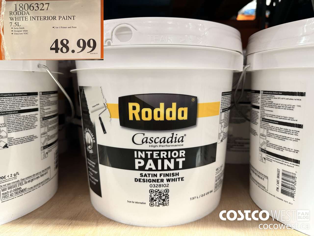 1806327 RODDA WHITE INTERIOR PAINT 7.5L $48.99
