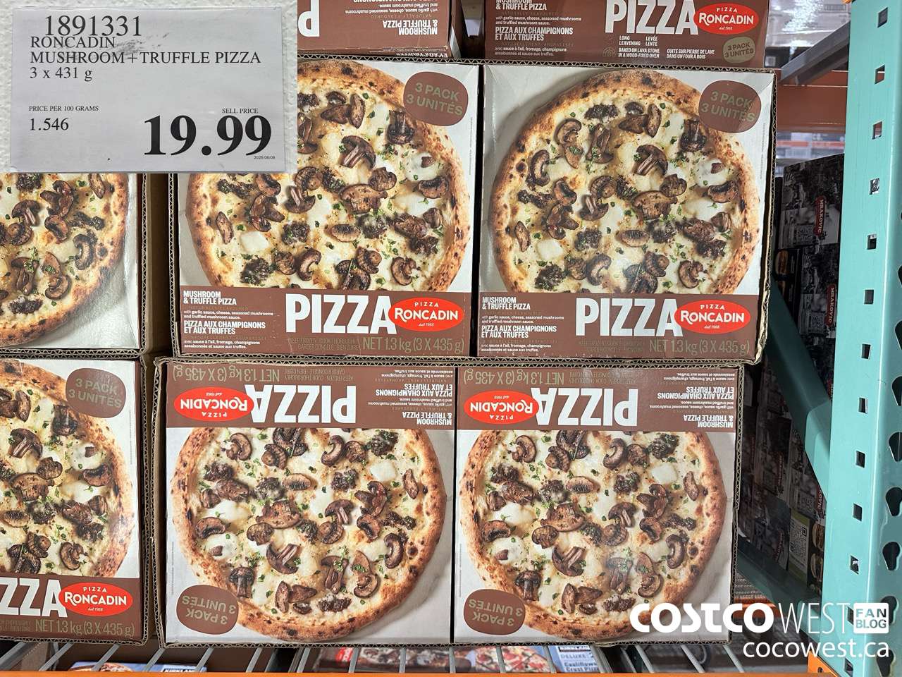 1891331 RONCADIN MUSHROOM + TRUFFLE PIZZA 3 X 431G $19.99