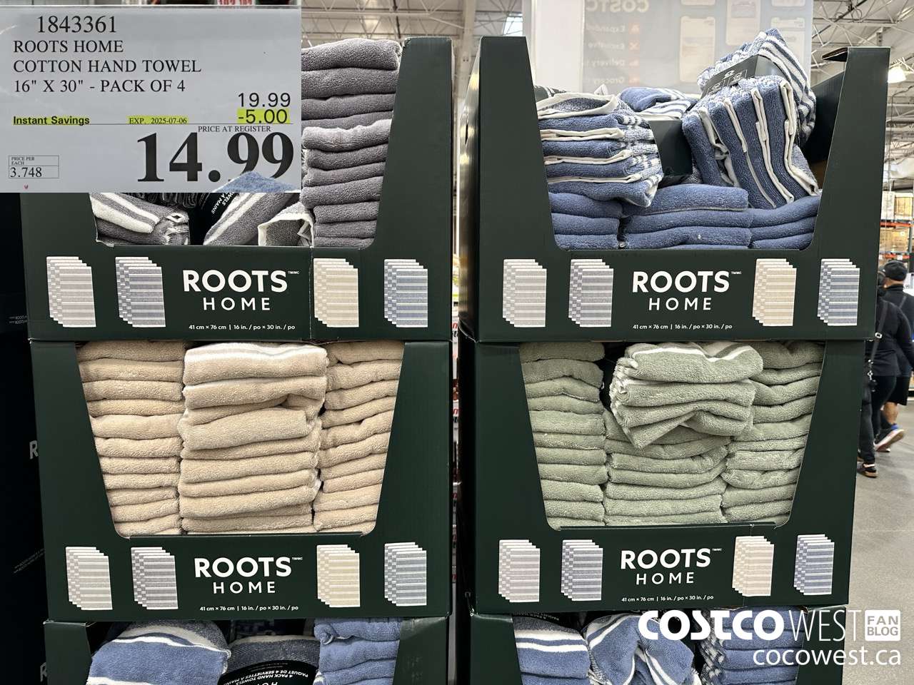 1843361 ROOTS HOME COTTON HAND TOWEL 16