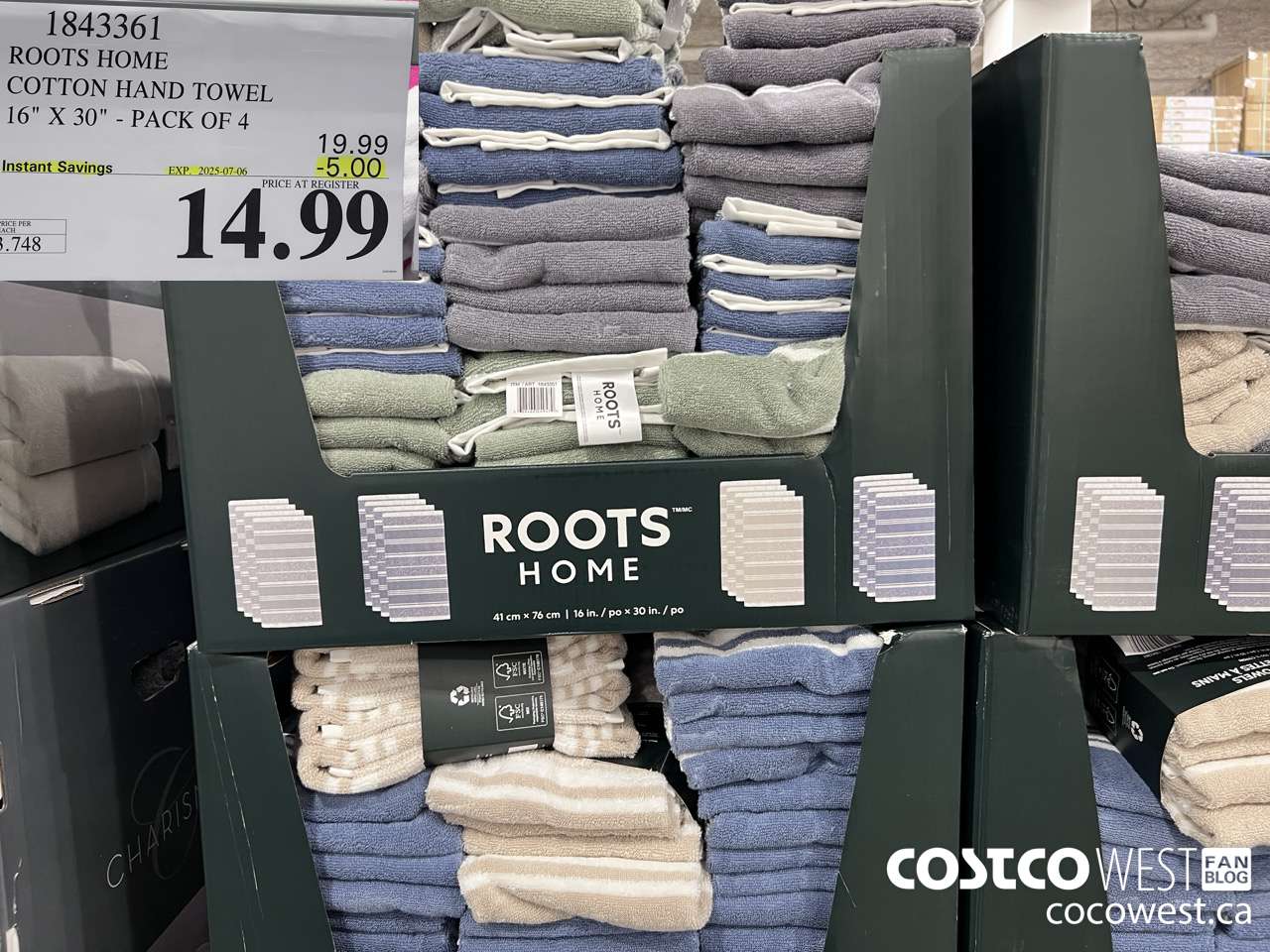 1843361 ROOTS HOME COTTON HAND TOWEL 16