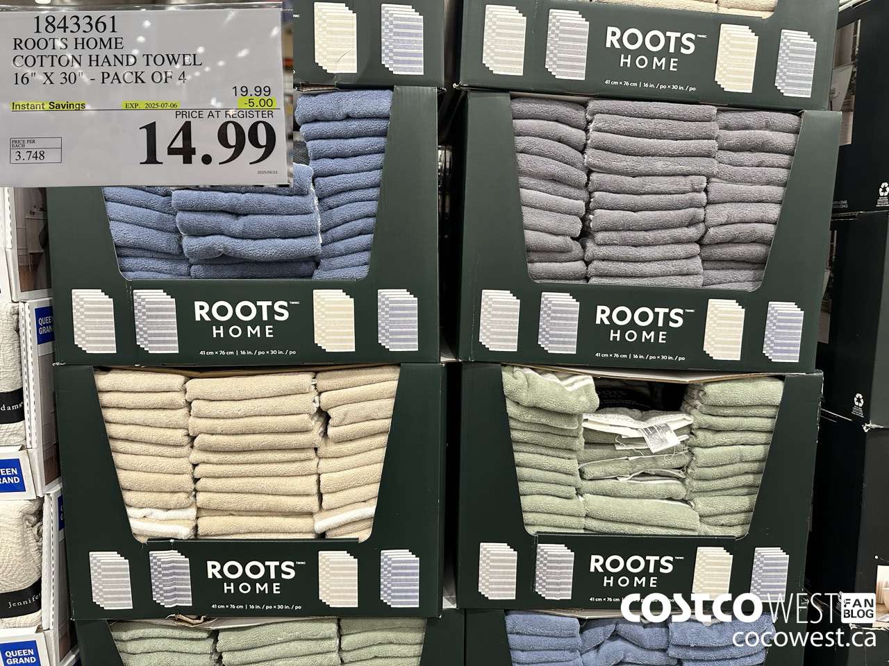 1843361 ROOTS HOME COTTON HAND TOWEL 16