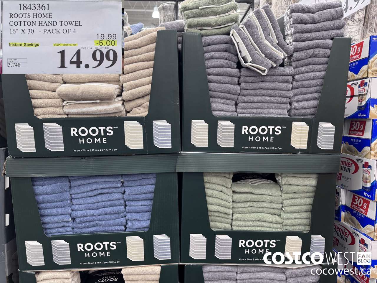 1843361 ROOTS HOME COTTON HAND TOWEL 16