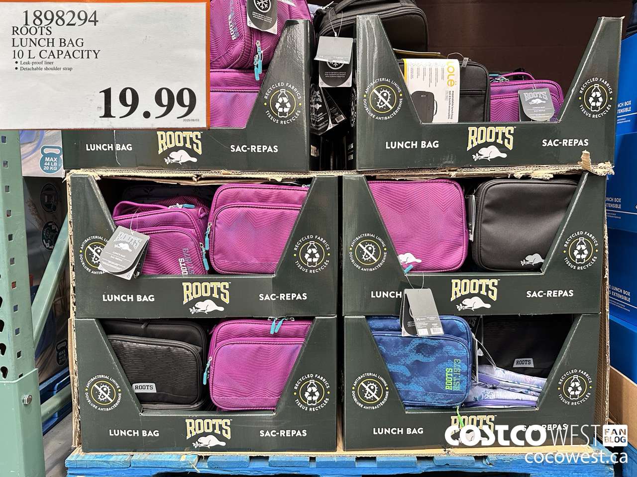 1898294 ROOTS LUNCH BAG 10 L CAPACITY $19.99