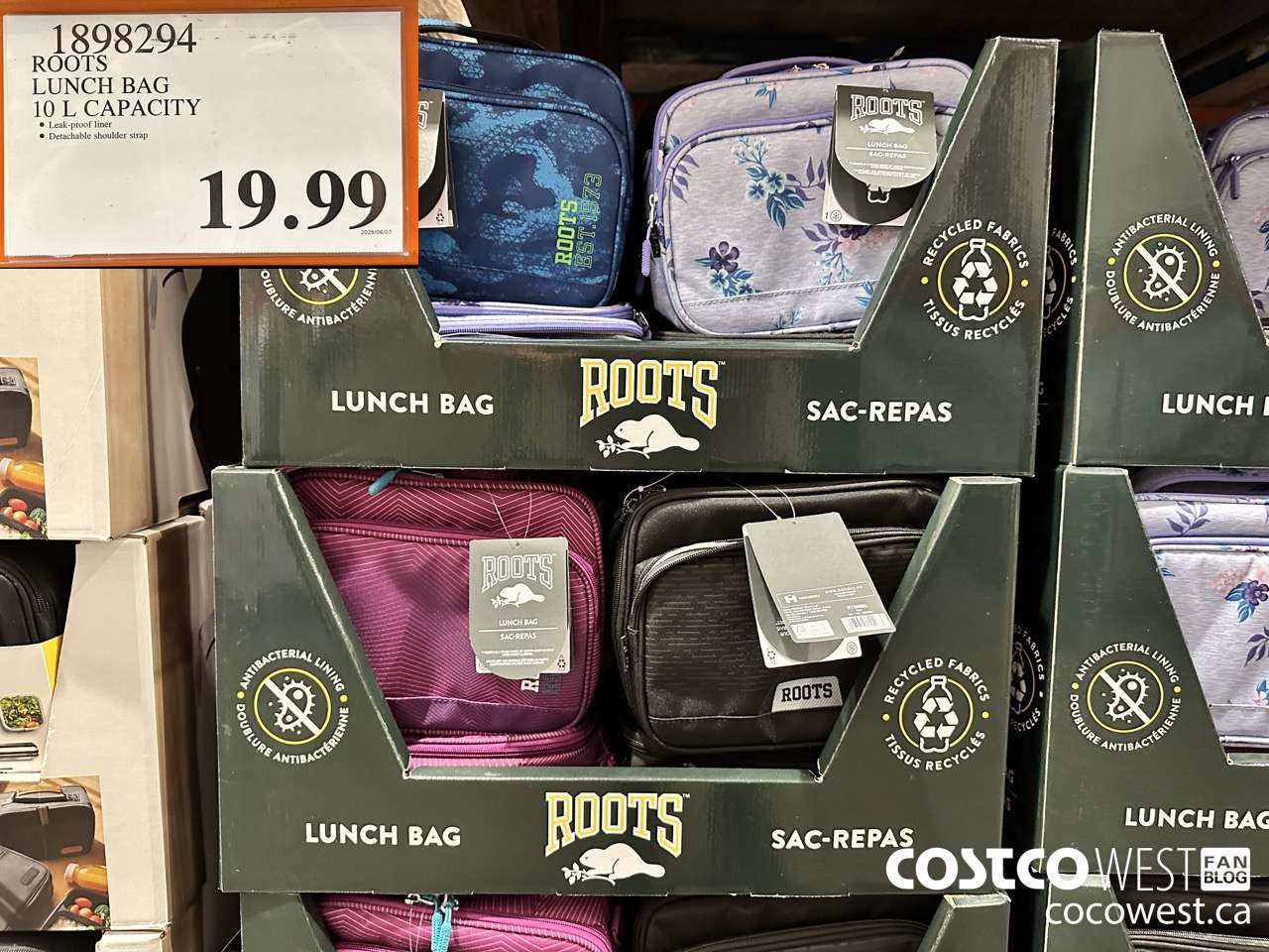 1898294 ROOTS LUNCH BAG 10 L CAPACITY $19.99