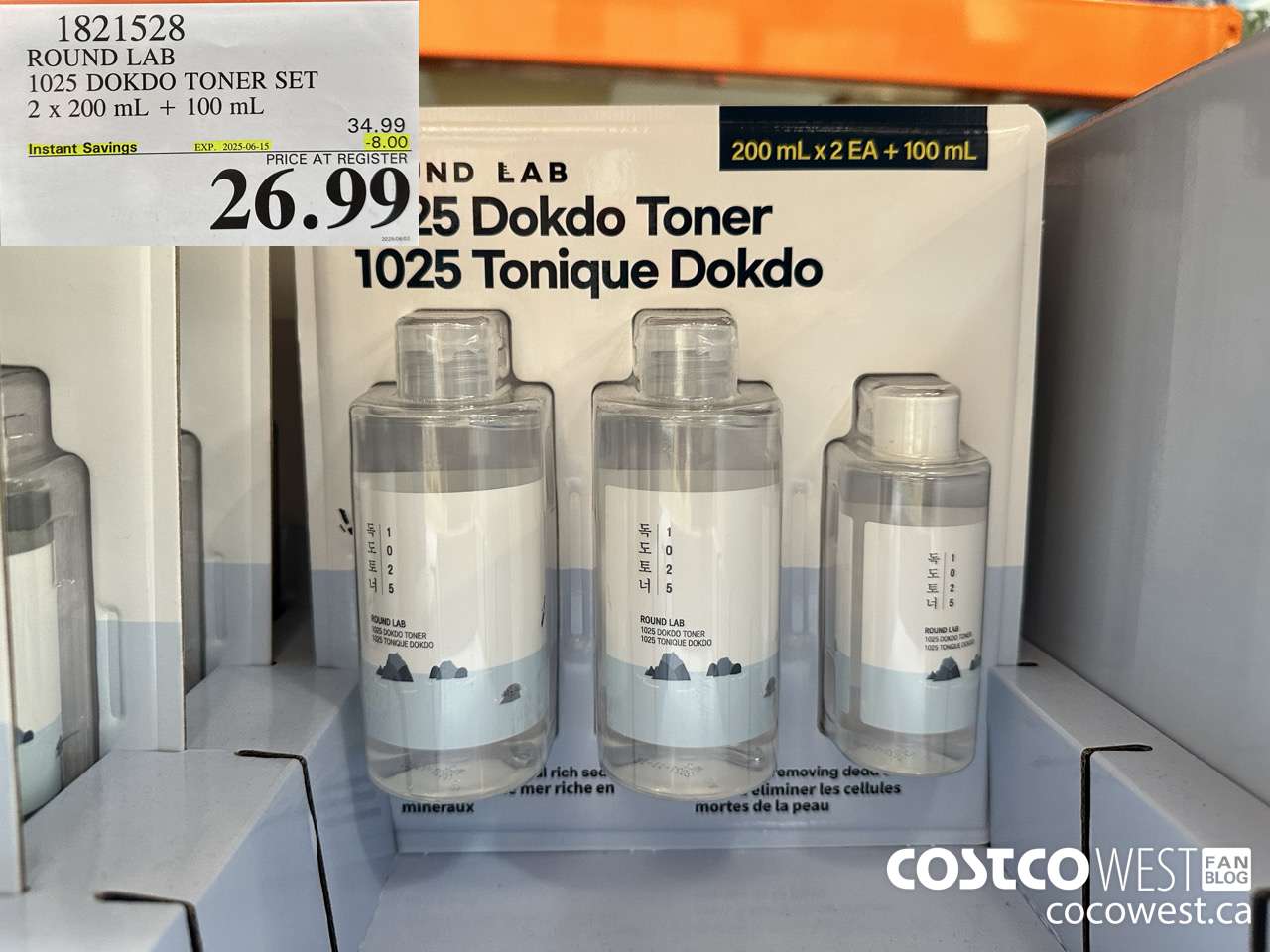 1821528 ROUND LAB 1025 DOKDO TONER SET 2 X 200 ML + 100 ML ($8.00 INSTANT SAVINGS EXPIRES ON 2025-06-15) $26.99