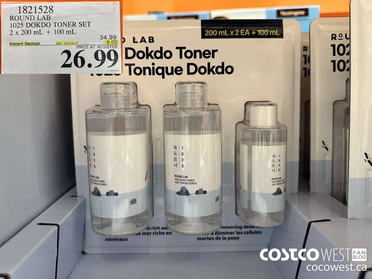 1821528 ROUND LAB 1025 DOKDO TONER SET 2 X 200 ML + 100 ML ($8.00 INSTANT SAVINGS EXPIRES ON 2025-06-15) $26.99