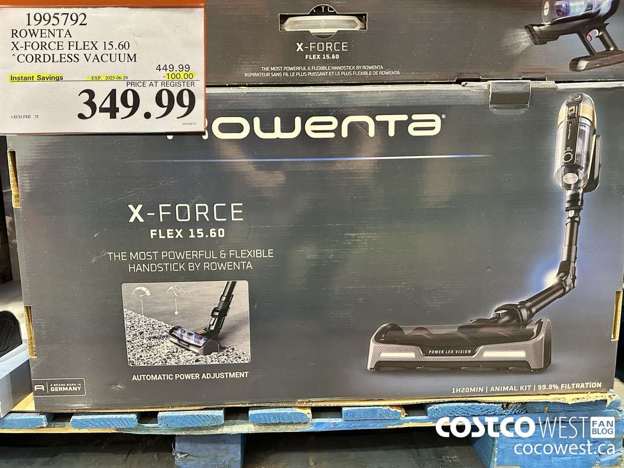 1995792 ROWENTA X-FORCE FLEX 15.60 CORDLESS VACUUM ($100.00 INSTANT SAVINGS EXPIRES ON 2025-06-29) $349.99