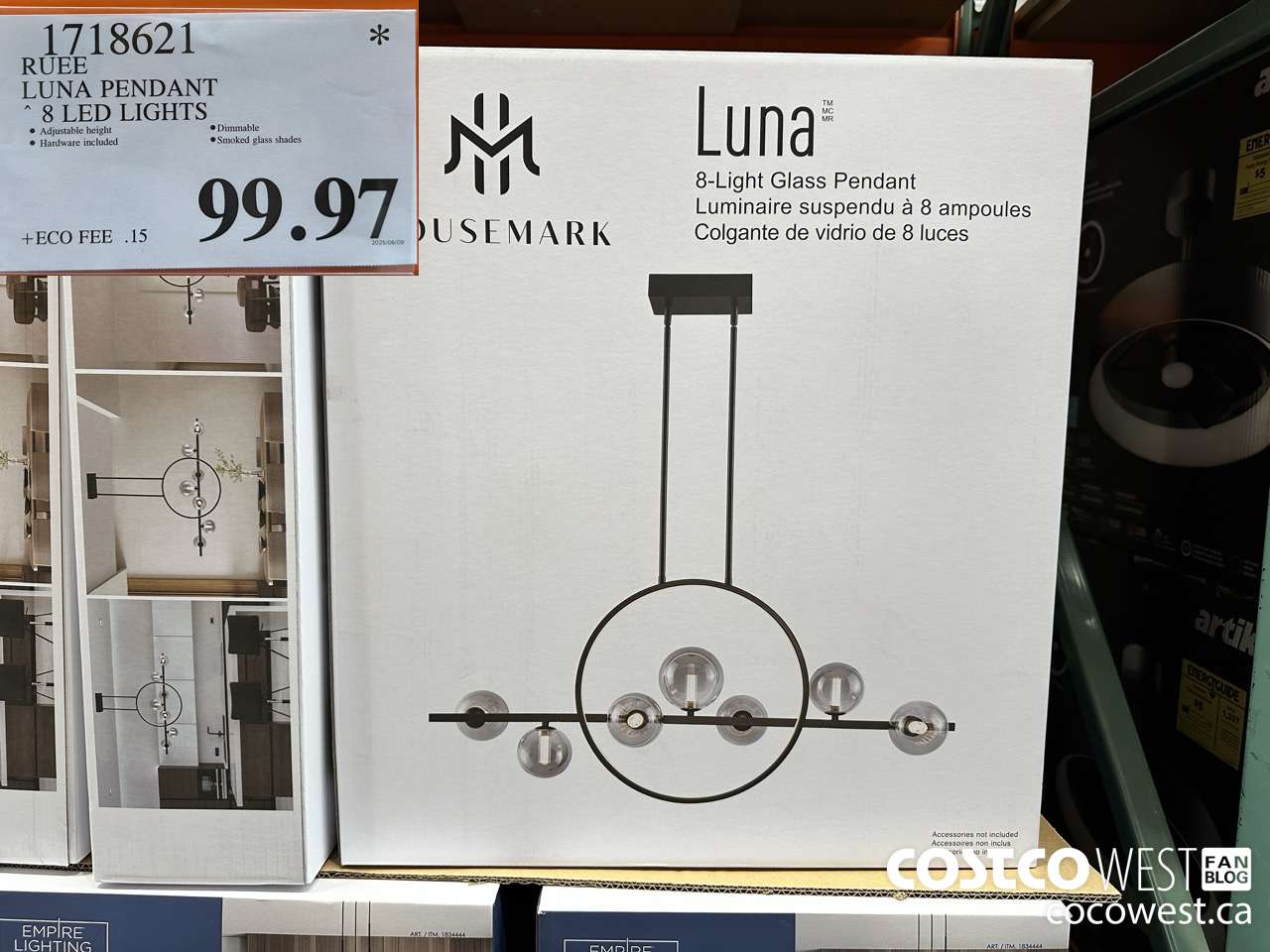 1718621 RUEE LUNA PENDANT 8 LED LIGHTS $99.97