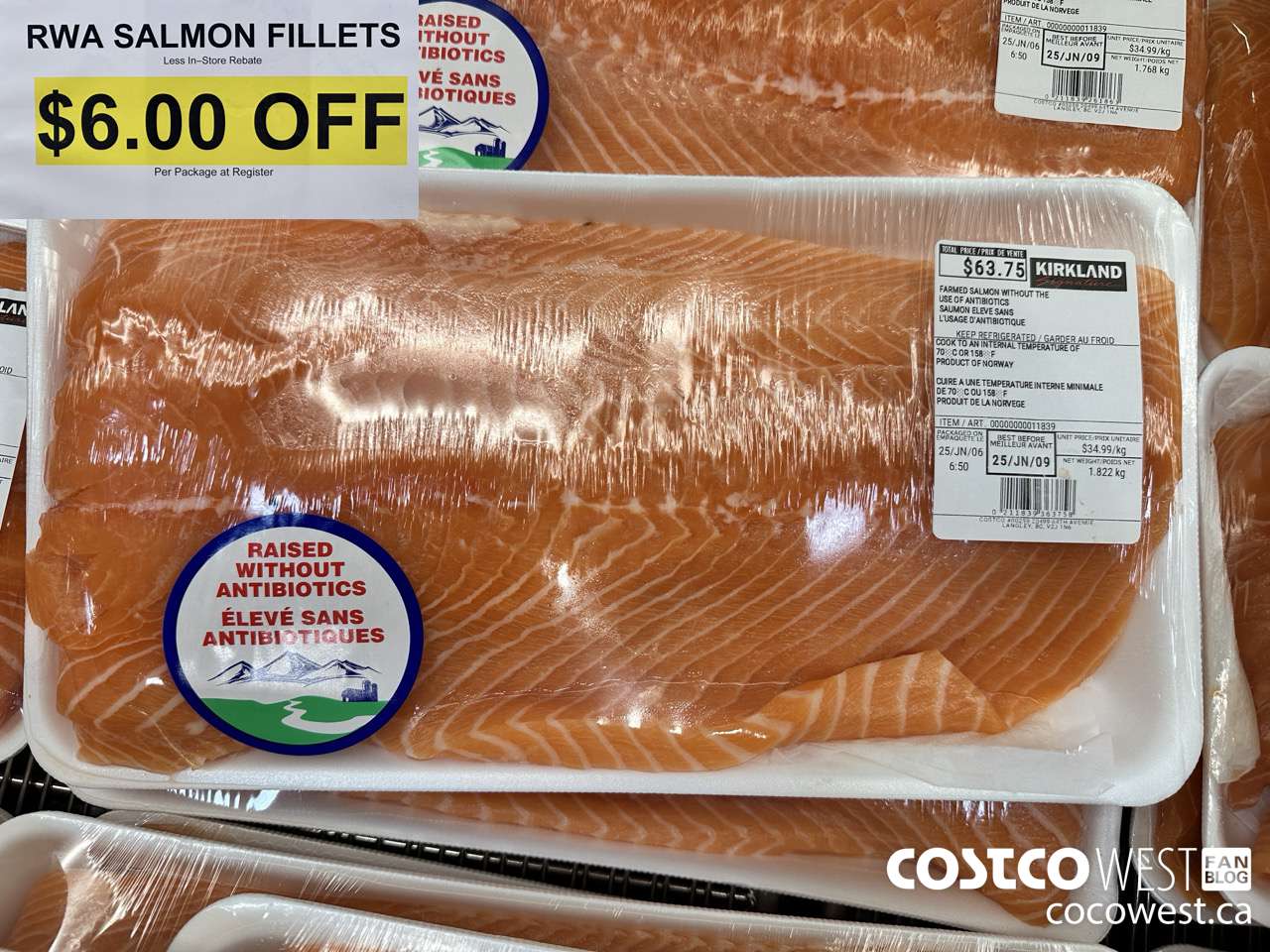 11839 RWA SALMON FILLETS ($6.00 INSTANT SAVINGS)