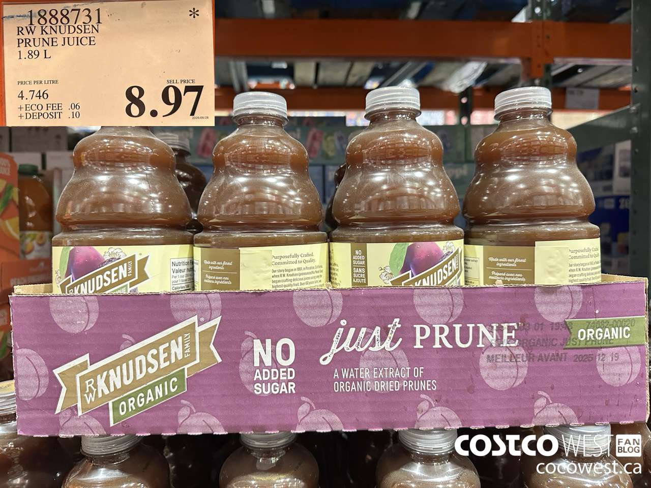 1888731 RW KNUDSEN PRUNE JUICE 1.89L $8.97