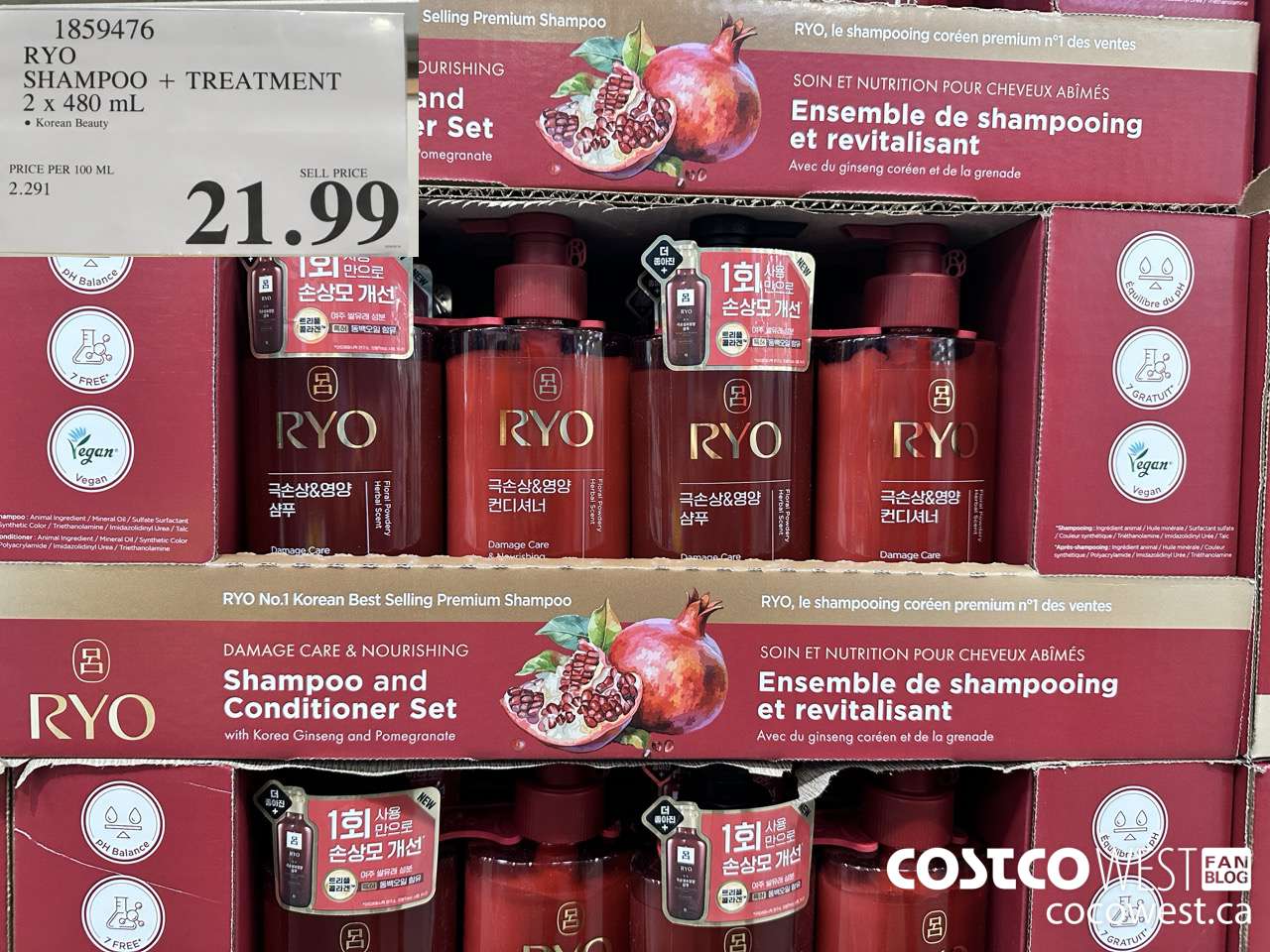 1859476 RYO SHAMPOO + TREATMENT 2 X 480ML $21.99