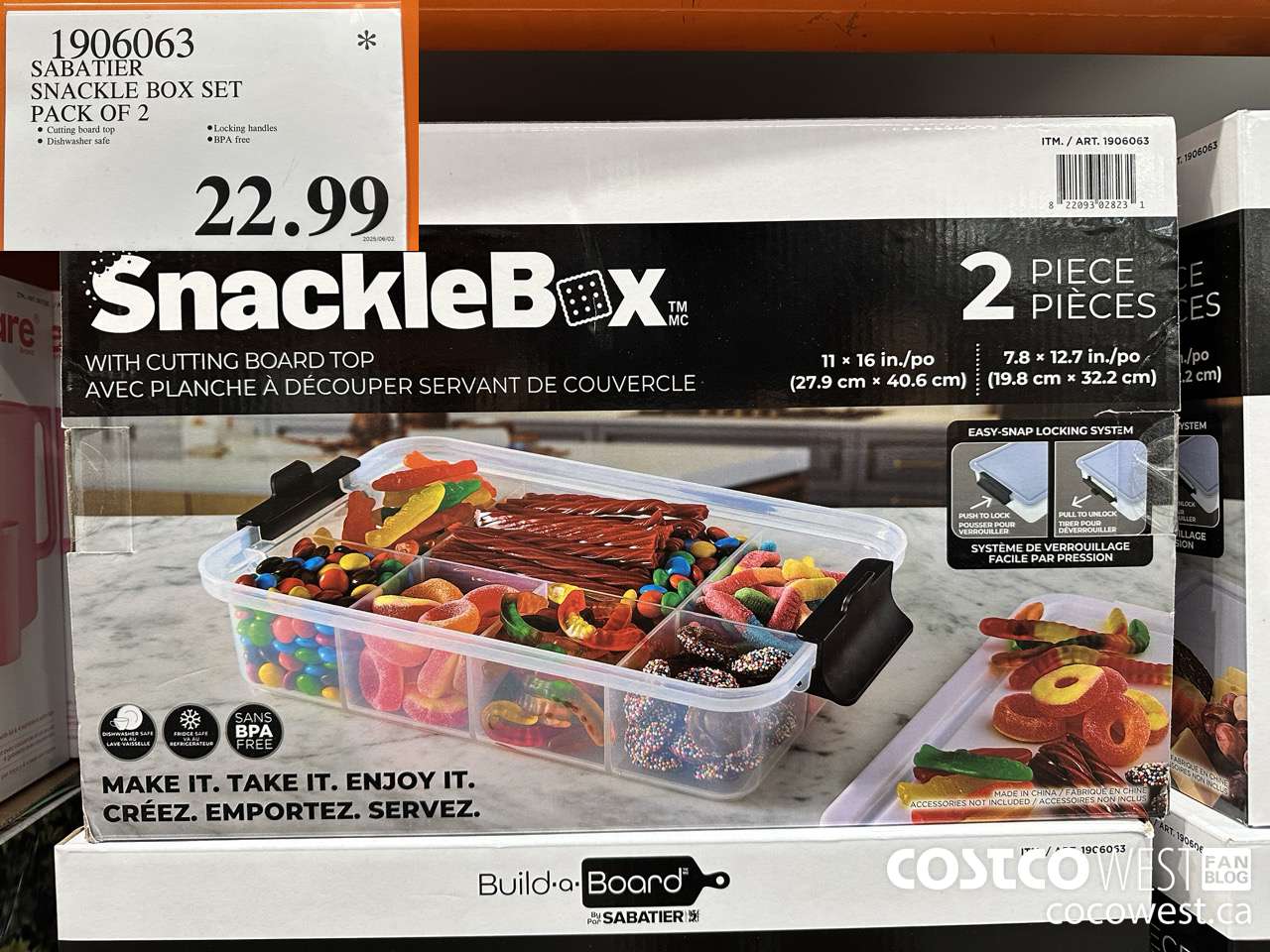 1906063 SABATIER SNACKLE BOX SET PACK OF 2 $22.99