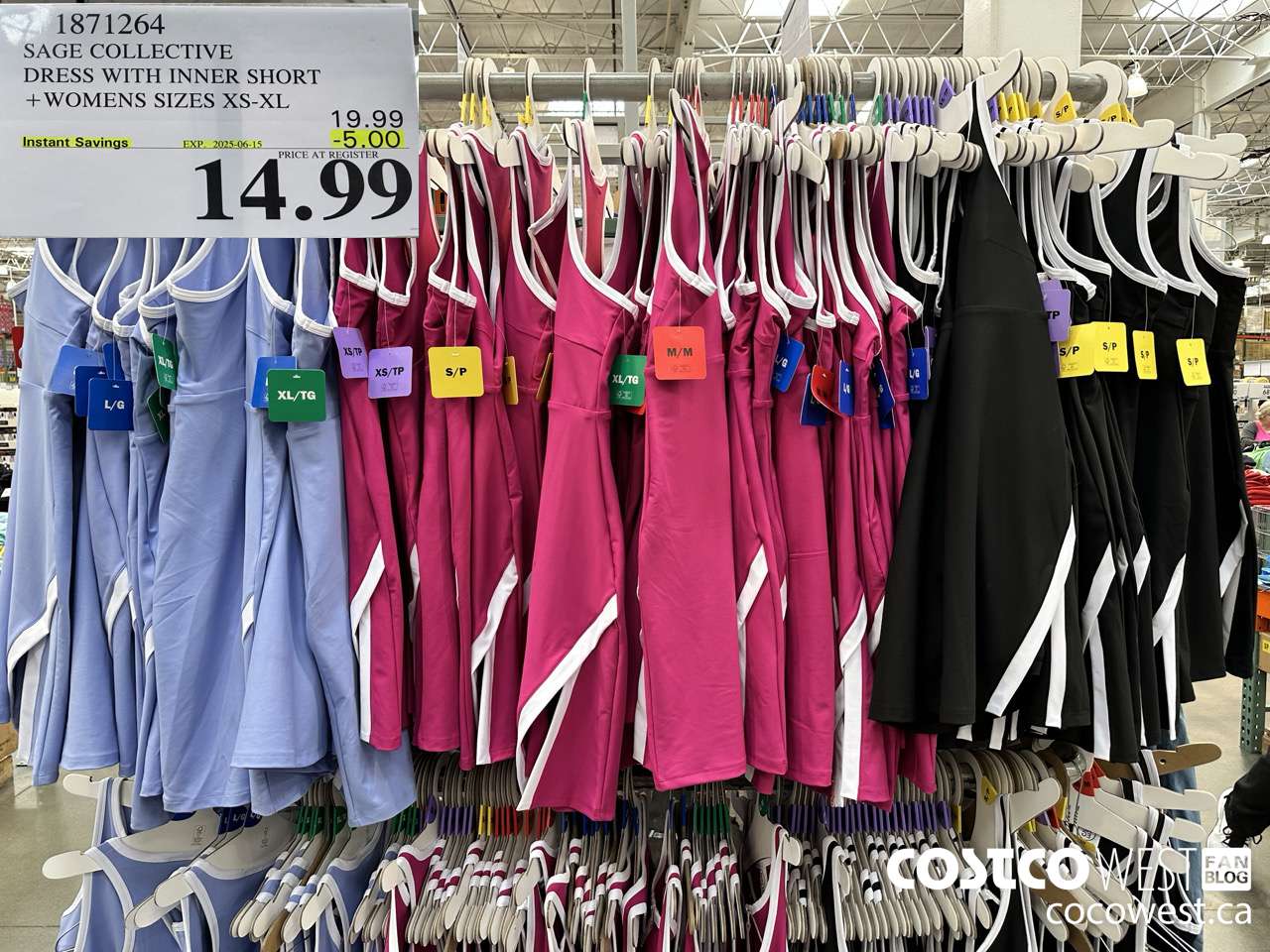 1871264 SAGE COLLECTIVE DRESS WITH INNER SHORT WOMENS SIZES XS-XL ($5.00 INSTANT SAVINGS EXPIRES ON 2025-06-15) $14.99