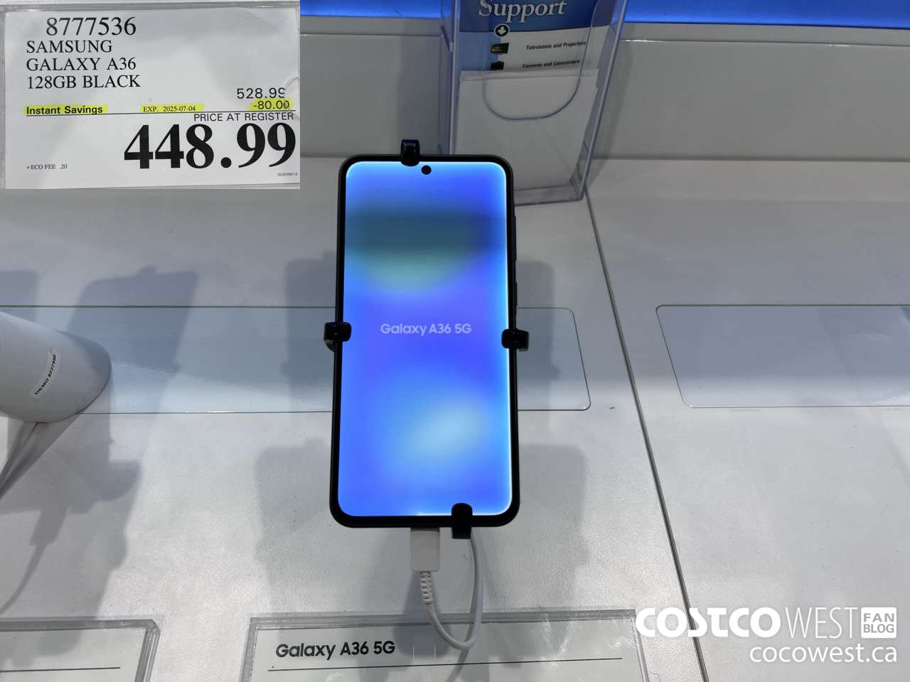 8777536 SAMSUNG GALAXY A36 128GB BLACK ($80.00 INSTANT SAVINGS EXPIRES ON 2025-07-04) $448.99