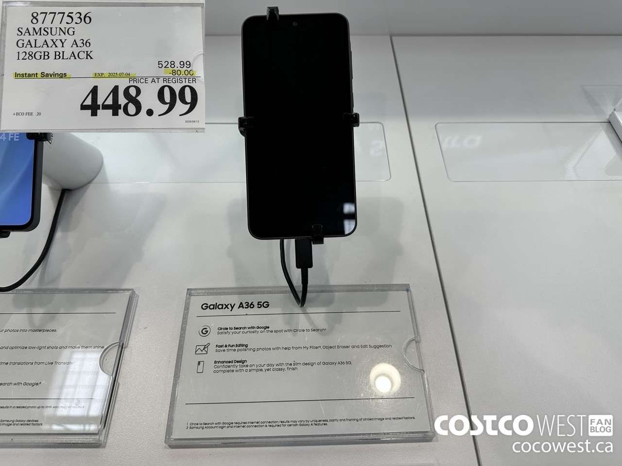 8777536 SAMSUNG GALAXY A36 128GB BLACK ($80.00 INSTANT SAVINGS EXPIRES ON 2025-07-04) $448.99