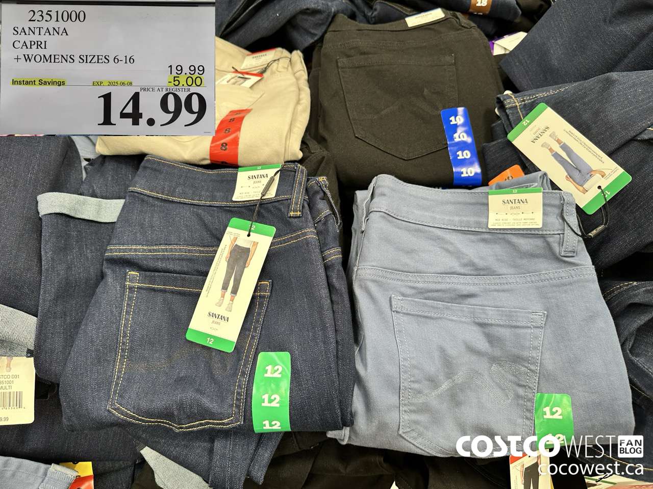 2351000 SANTANA CAPRI LADIES SIZES 6-16 ($5.00 INSTANT SAVINGS EXPIRES ON 2025-06-08) $14.99