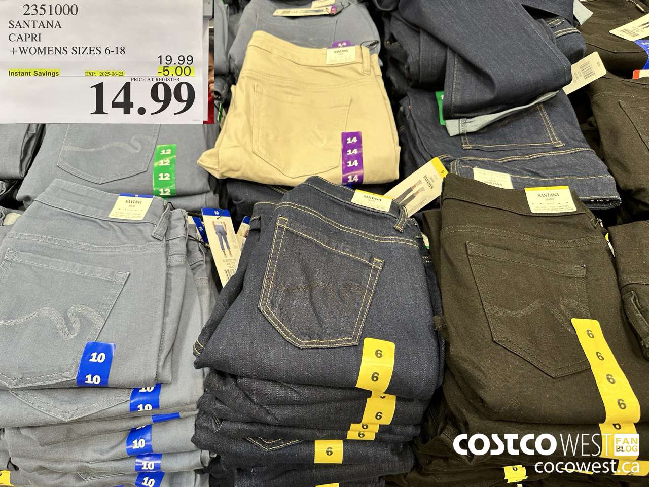 2351000 SANTANA CAPRI LADIES SIZES 6-16 ($5.00 INSTANT SAVINGS EXPIRES ON 2025-06-22) $14.99