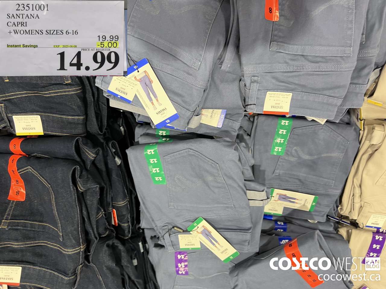 2351001 SANTANA CAPRI WOMENS SIZES 6-16 ($5.00 INSTANT SAVINGS EXPIRES ON 2025-06-08) $14.99