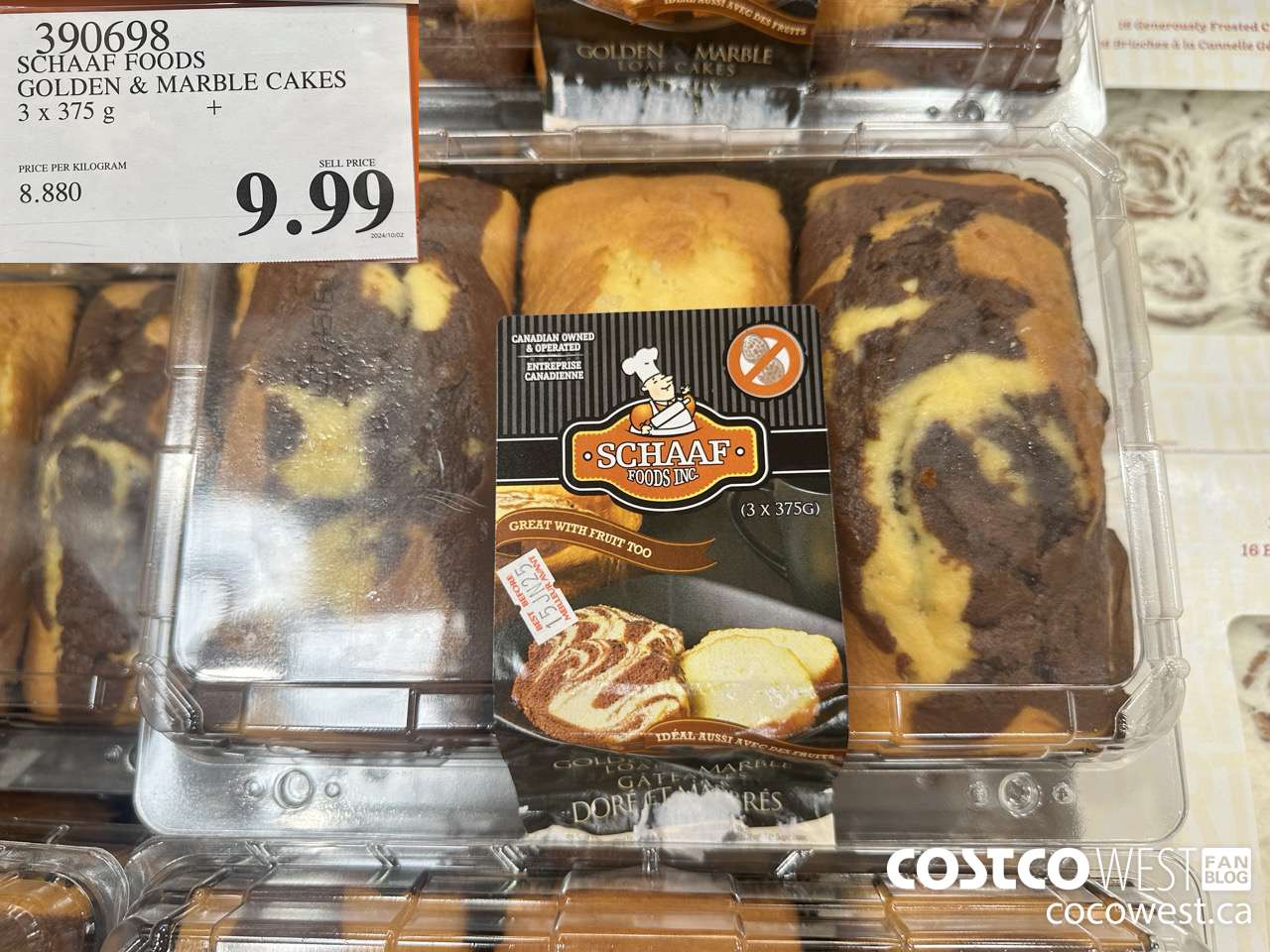 390698 SCHAAF FOODS GOLDEN & MARBLE CAKES 3 X 375G $9.99