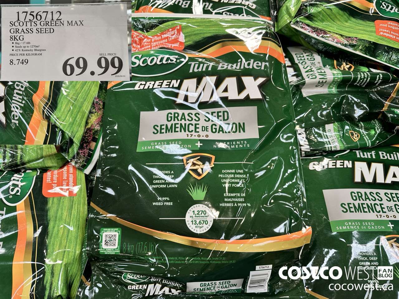 1756712 SCOTTS GREEN MAX GRASS SEED 8KG $69.99