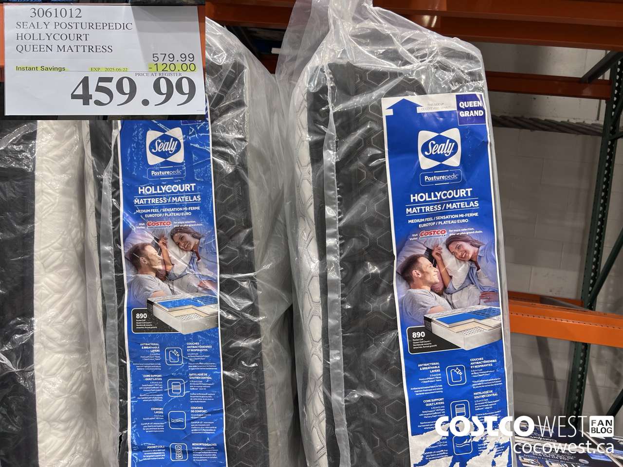 3061012 SEALY POSTUREPEDIC HOLLYCOURT QUEEN MATTRESS ($120.00 INSTANT SAVINGS EXPIRES ON 2025-06-22) $459.99