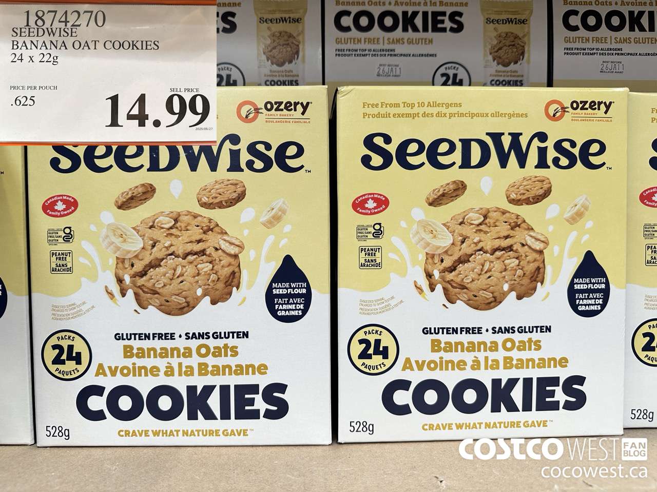 1874270 SEEDWISE BANANA OAT COOKIES 24 X 22G $14.99