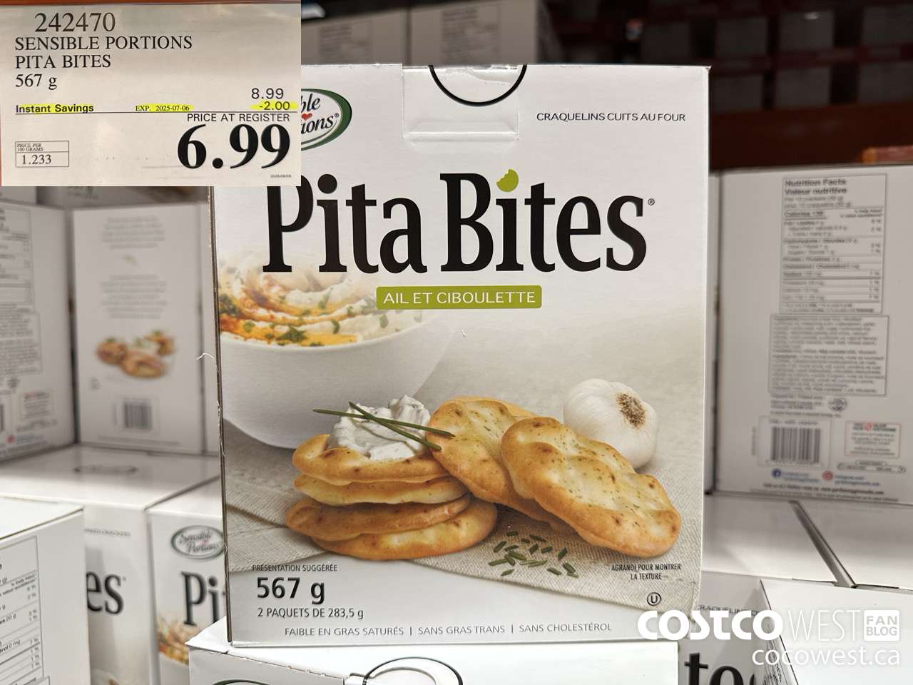 242470 SENSIBLE PORTIONS PITA BITES 567 G ($2.00 INSTANT SAVINGS EXPIRES ON 2025-07-06) $6.99