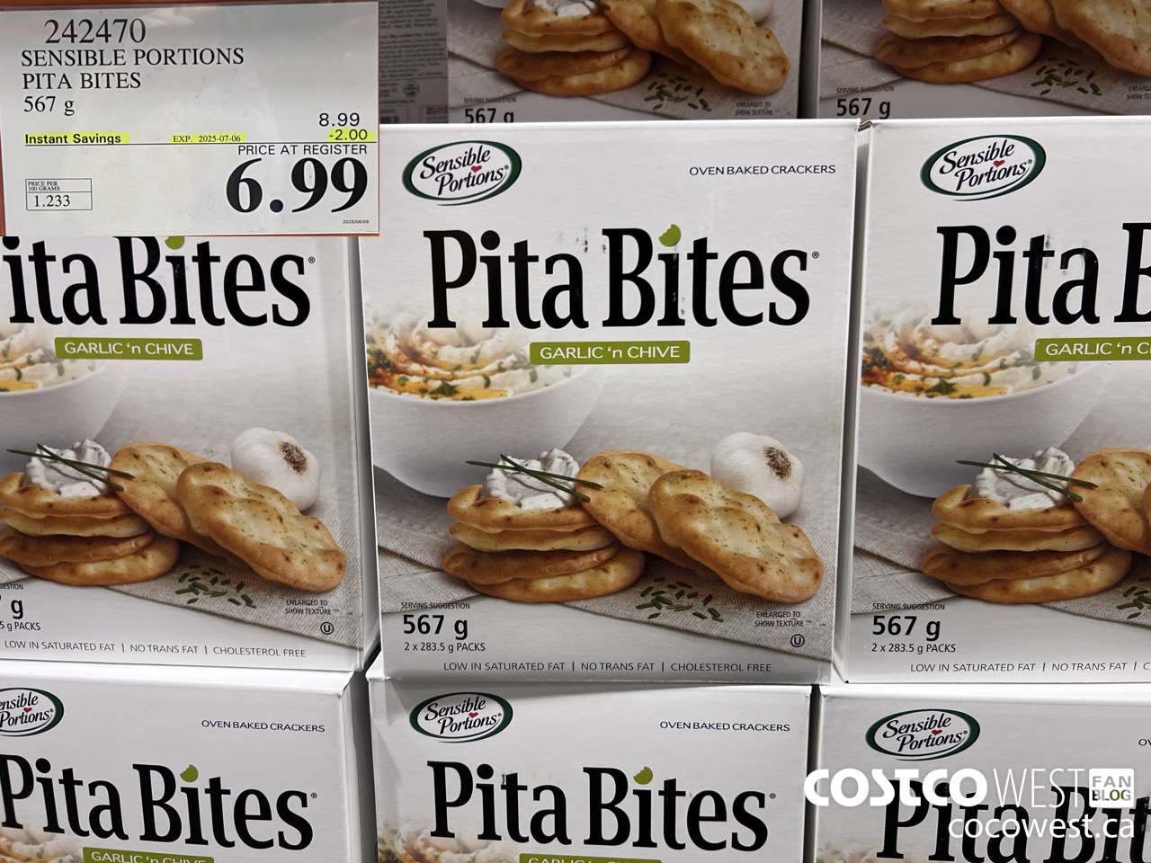 242470 SENSIBLE PORTIONS PITA BITES 567 G ($2.00 INSTANT SAVINGS EXPIRES ON 2025-07-06) $6.99