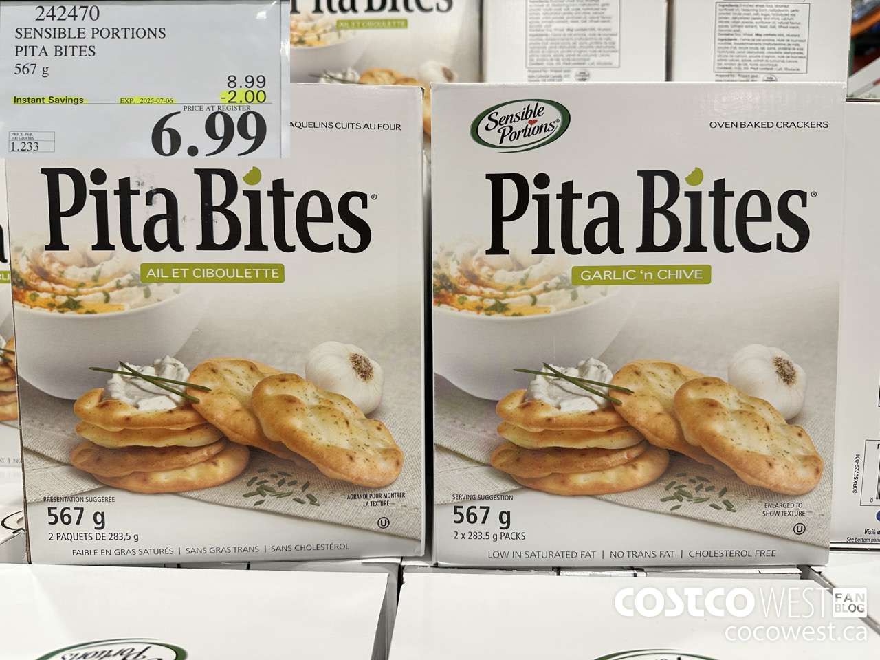 242470 SENSIBLE PORTIONS PITA BITES 567 G ($2.00 INSTANT SAVINGS EXPIRES ON 2025-07-06) $6.99