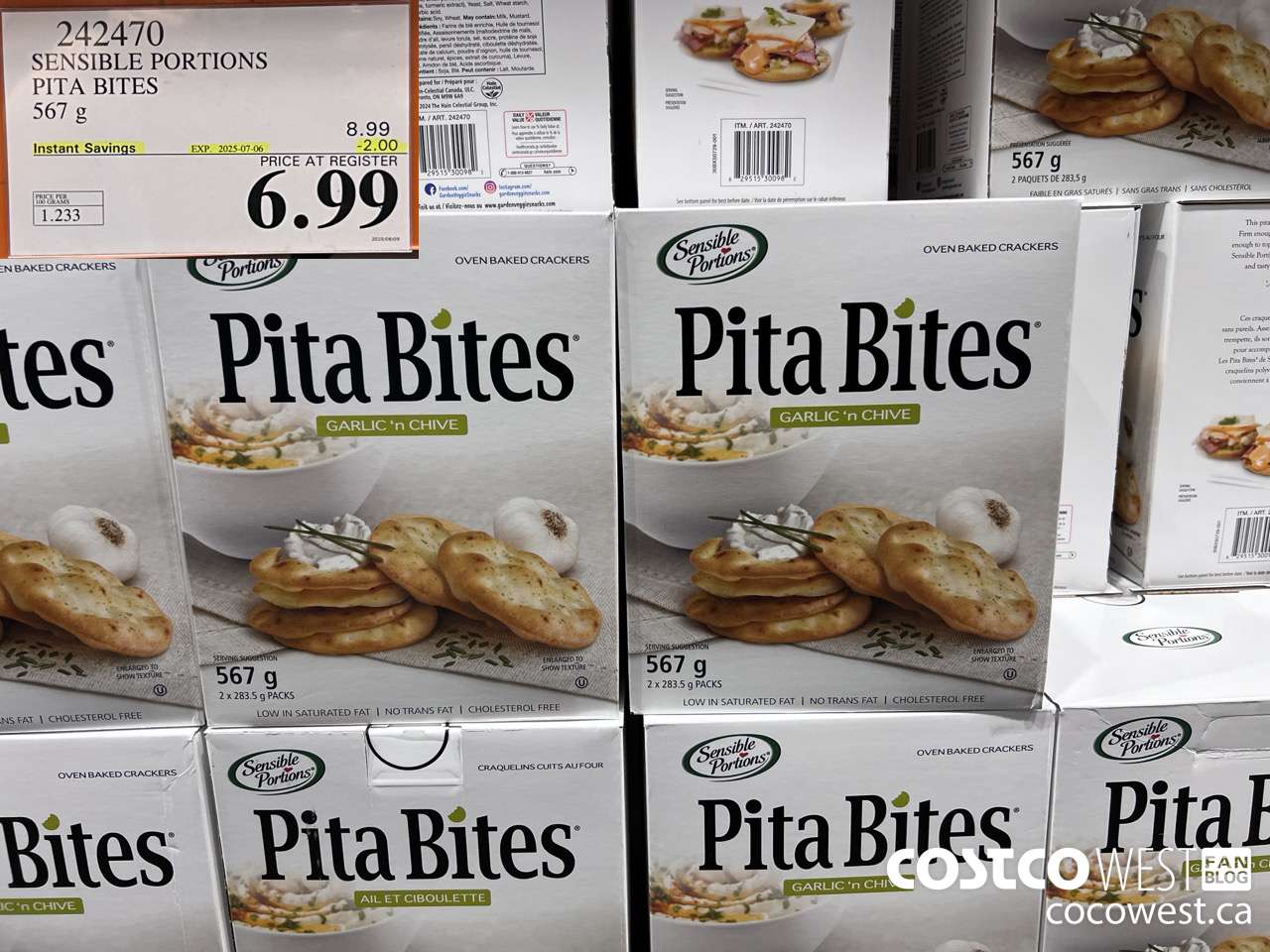 242470 SENSIBLE PORTIONS PITA BITES 567 G ($2.00 INSTANT SAVINGS EXPIRES ON 2025-07-06) $6.99
