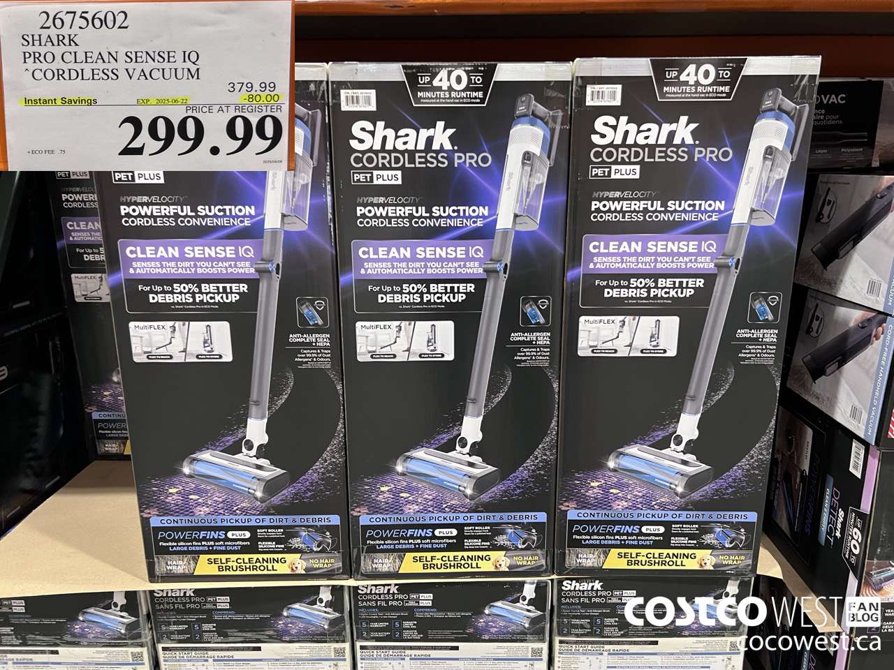 2675602 SHARK PRO CLEAN SENSE IQ CORDLESS VACUUM ($80.00 INSTANT SAVINGS EXPIRES ON 2025-06-22) $299.99